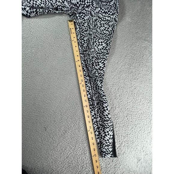 Nike Leggings Womens Medium Black Geometric Pattern Running Stretch Dri Fit - Picture 4 of 8
